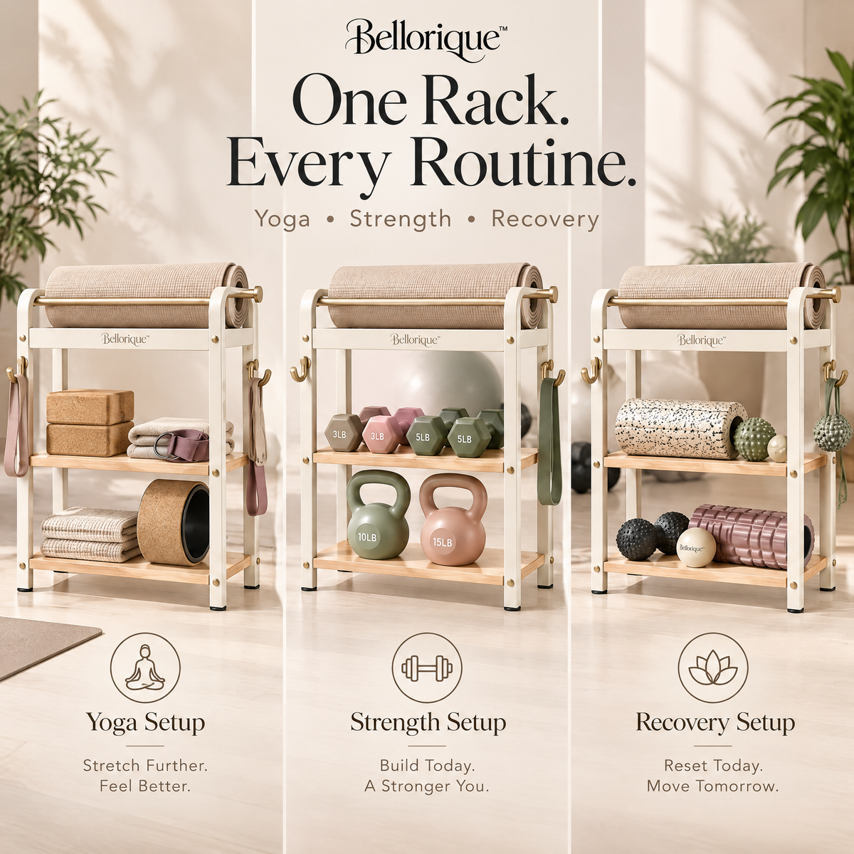 Bellorique™ Workout Gear Storage Rack